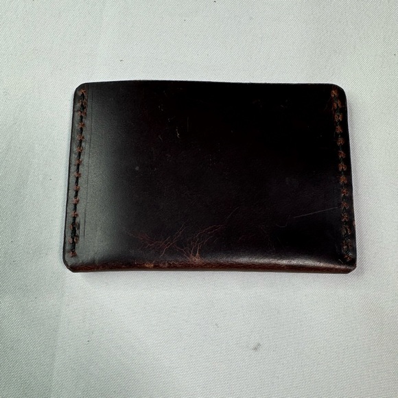 Leather card holder wallet Burgundy ultra slim leather card holder wallet - Picture 4 of 6